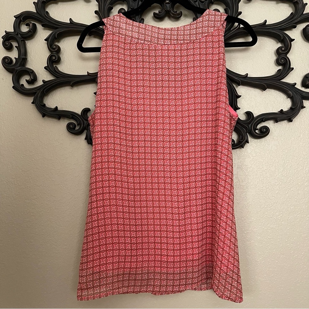 Roz & Ali Top Sleeveless Geometric Print Embellished Neckline Size M - Picture 5 of 14